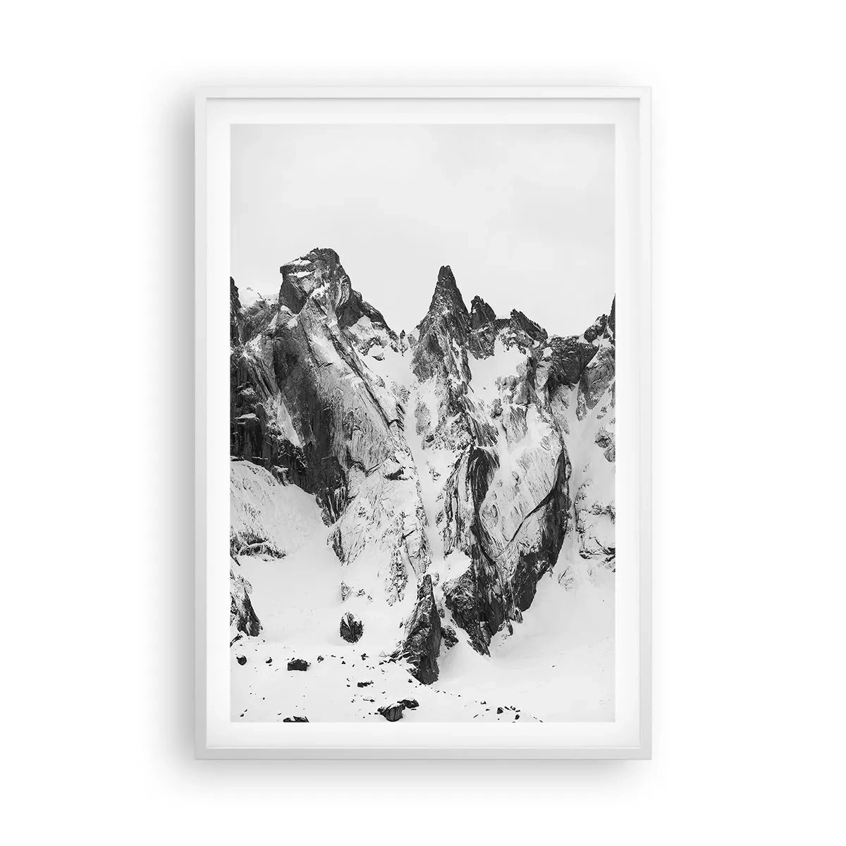 Poster in einem weißen Rahmen - Gefährlicher Granitgrat - 61x91 cm