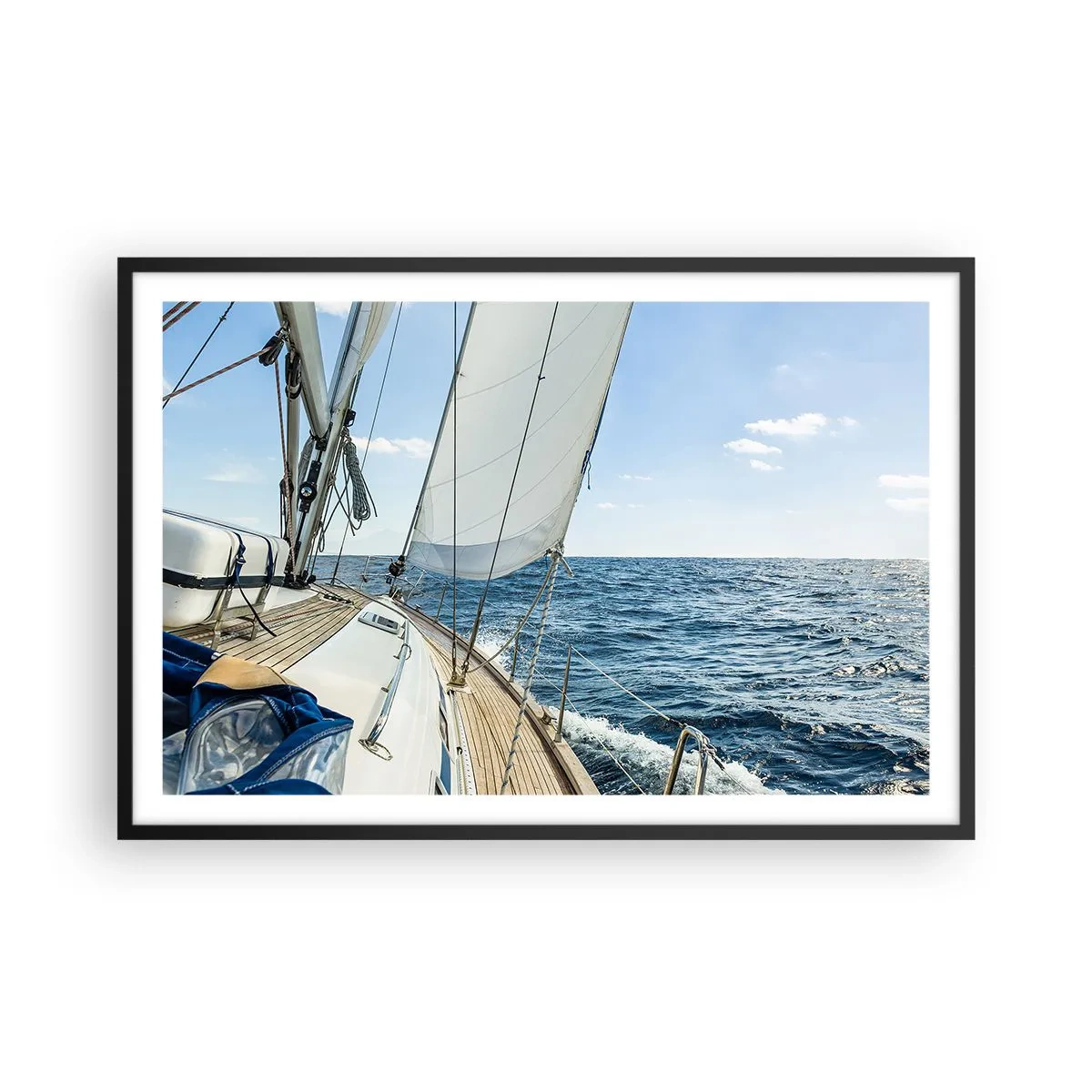 Poster in einem schwarzem Rahmen - Ahoi, Abenteuer - 91x61 cm