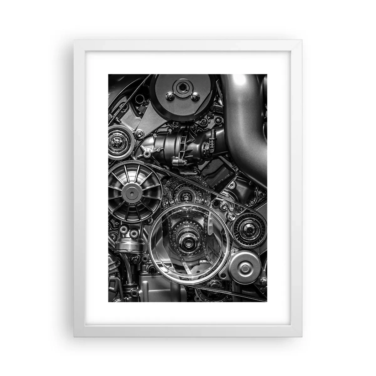 Poster in einem weißen Rahmen - Die Poesie der Mechanik - 30x40 cm