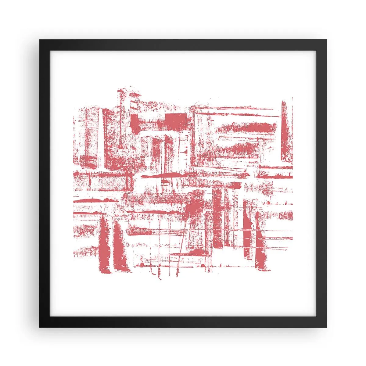 Poster in einem schwarzem Rahmen - Die rote Stadt - 40x40 cm