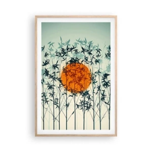 Poster in einem Rahmen aus heller Eiche - Japanische Sonne - 61x91 cm