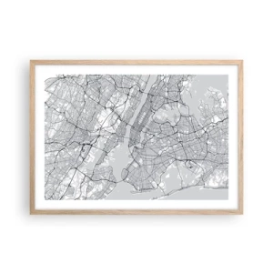 Poster in einem Rahmen aus heller Eiche - Die Anatomie einer Metropole - 70x50 cm