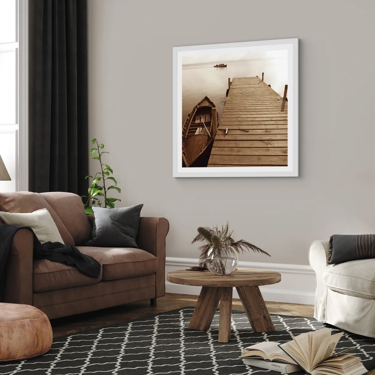 Poster in einem weißen Rahmen - Großer Frieden - 30x30 cm