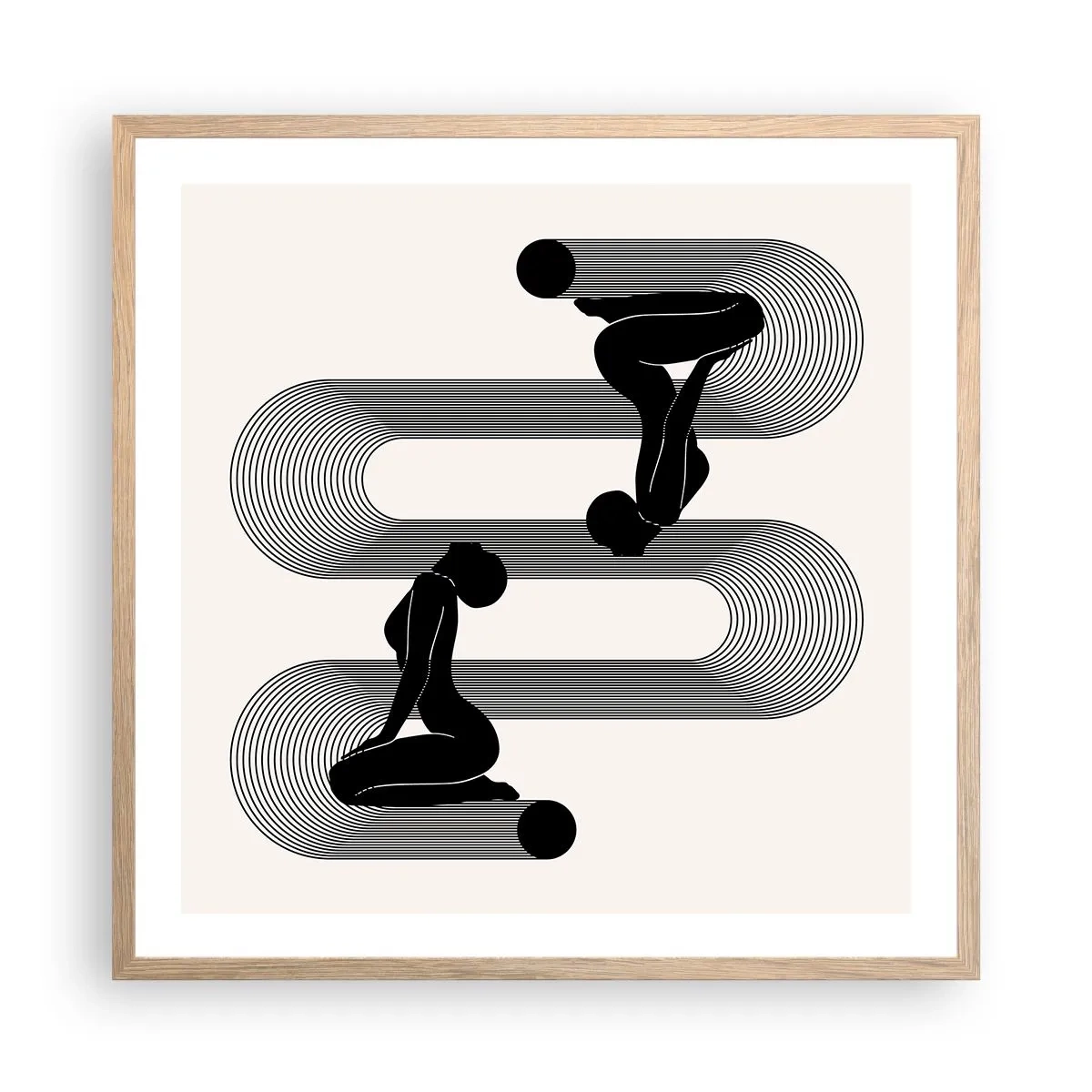 Poster in einem Rahmen aus heller Eiche - Sinnliche Symmetrie - 60x60 cm