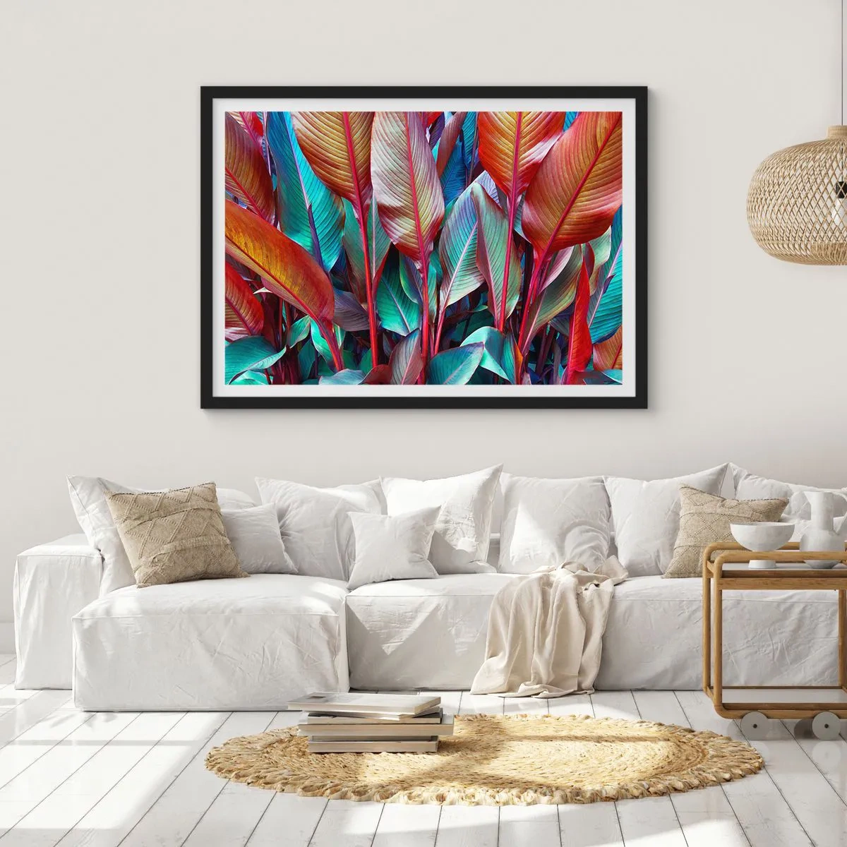 Poster in einem schwarzem Rahmen - Buntes Dickicht - 40x30 cm