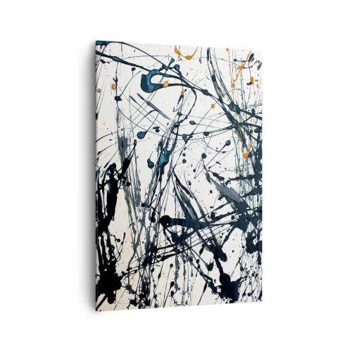 Bild auf Leinwand - Leinwandbild - Ein abstraktes Gemälde mit Farbspritzern in dynamischen Mustern. - 70x100cm - Expressionistische Abstraktion - Moderne Wanddekoration für Wohnzimmer und Schlafzimmer ARTTOR