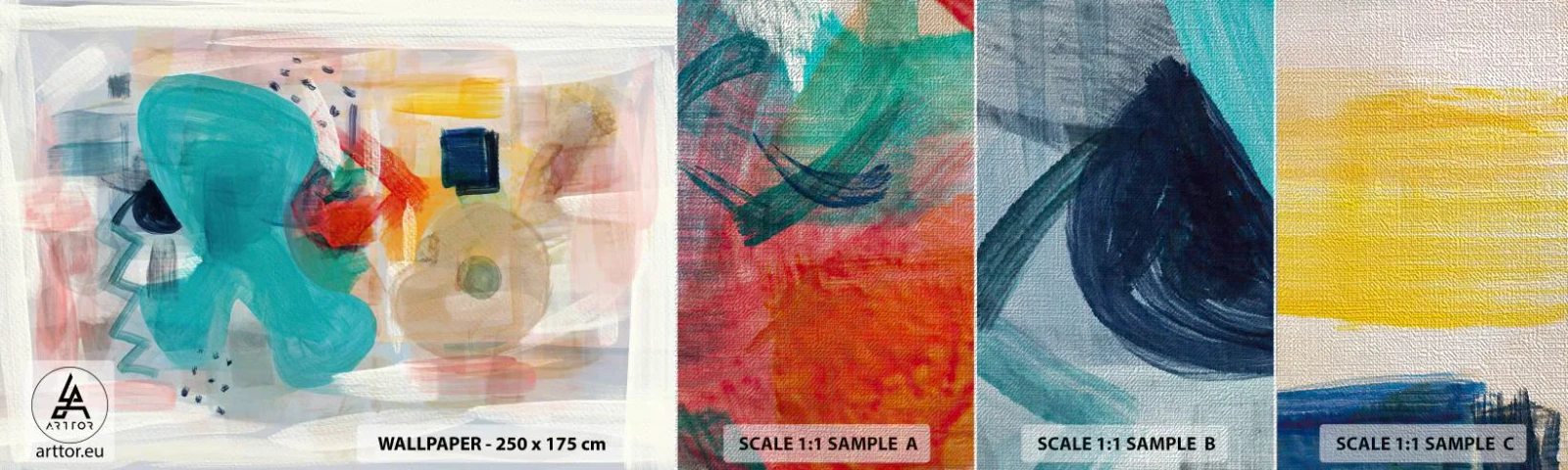 Fototapeten Muster Premium Canvas - Buntes Spiel - Abstraktion, Farben, Stück - 100x30 cm