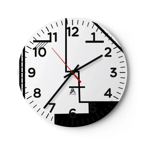 Wanduhr - Glasuhr - Einfach ein Kuss - 40x40 cm