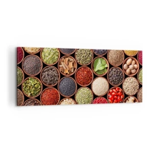 Bild auf Leinwand - Leinwandbild - Alle Aromen der Welt - 100x40 cm
