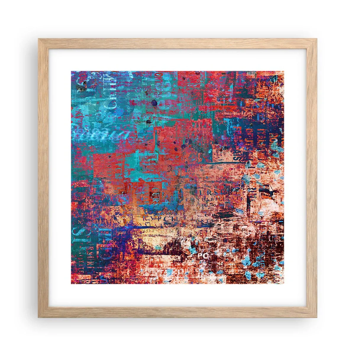 Poster in einem Rahmen aus heller Eiche - Erinnerung und Vergessen - 40x40 cm