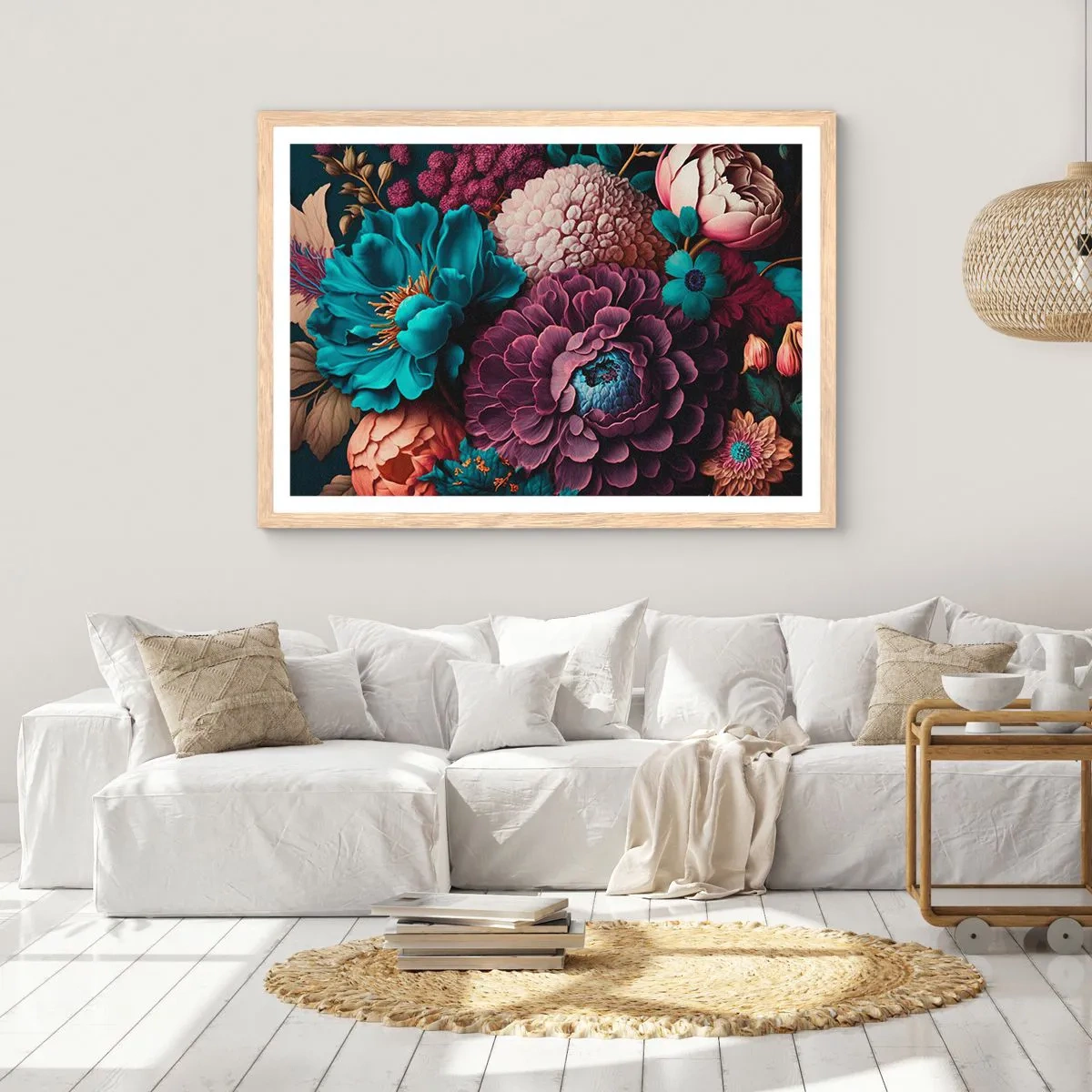 Poster in einem Rahmen aus heller Eiche - Natur in Hülle und Fülle - 100x70 cm