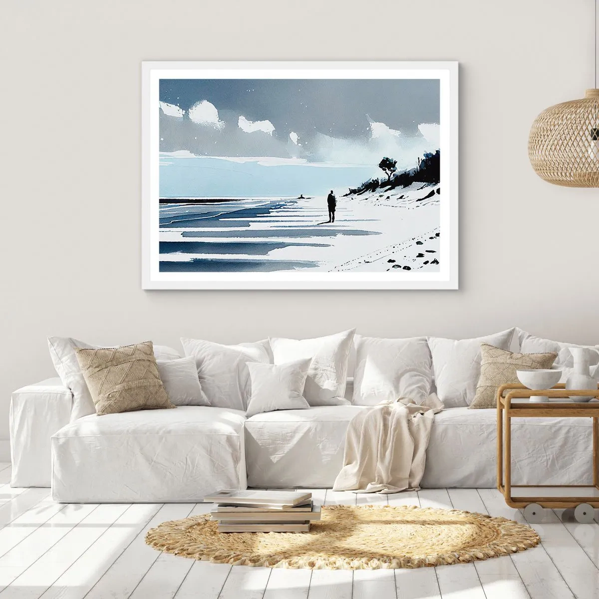 Poster in einem weißen Rahmen - Allein sein - 50x40 cm