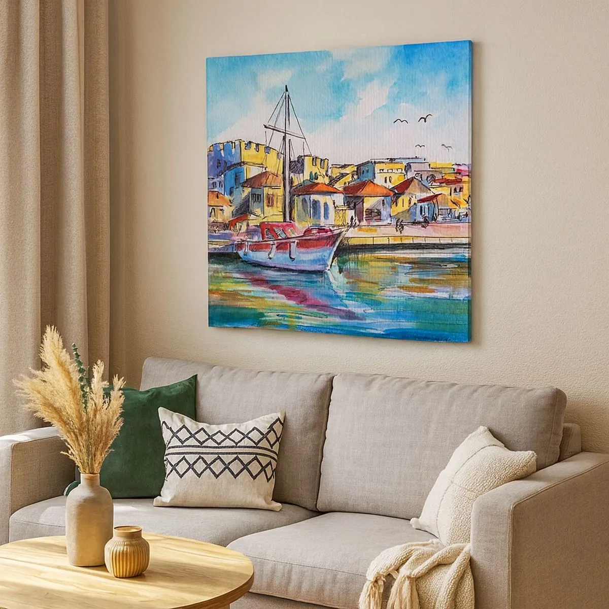 Bild auf Leinwand - Leinwandbild - Regenbogennachmittag - 30x30 cm