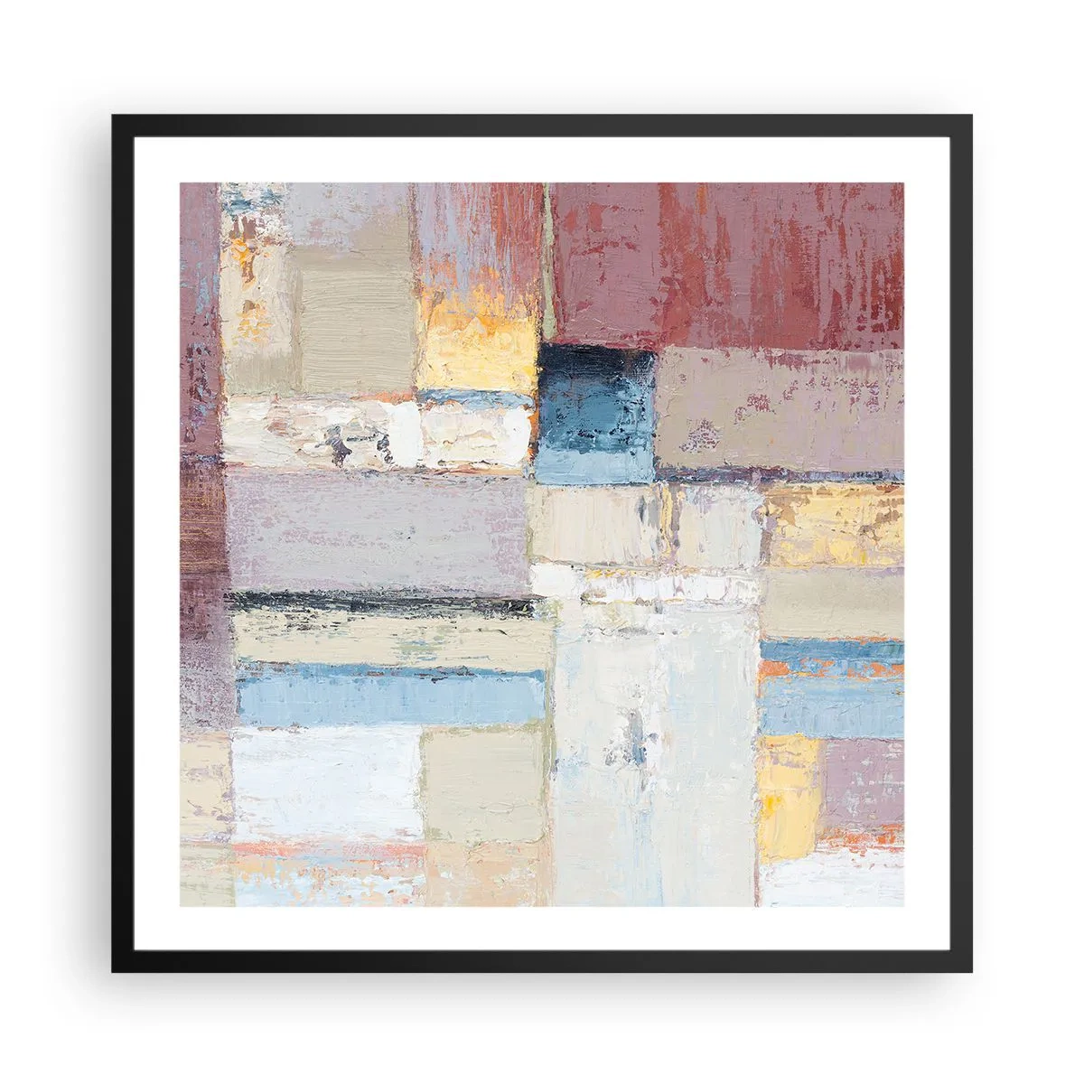 Poster in einem schwarzem Rahmen - Ruhe der Geometrie - 60x60 cm
