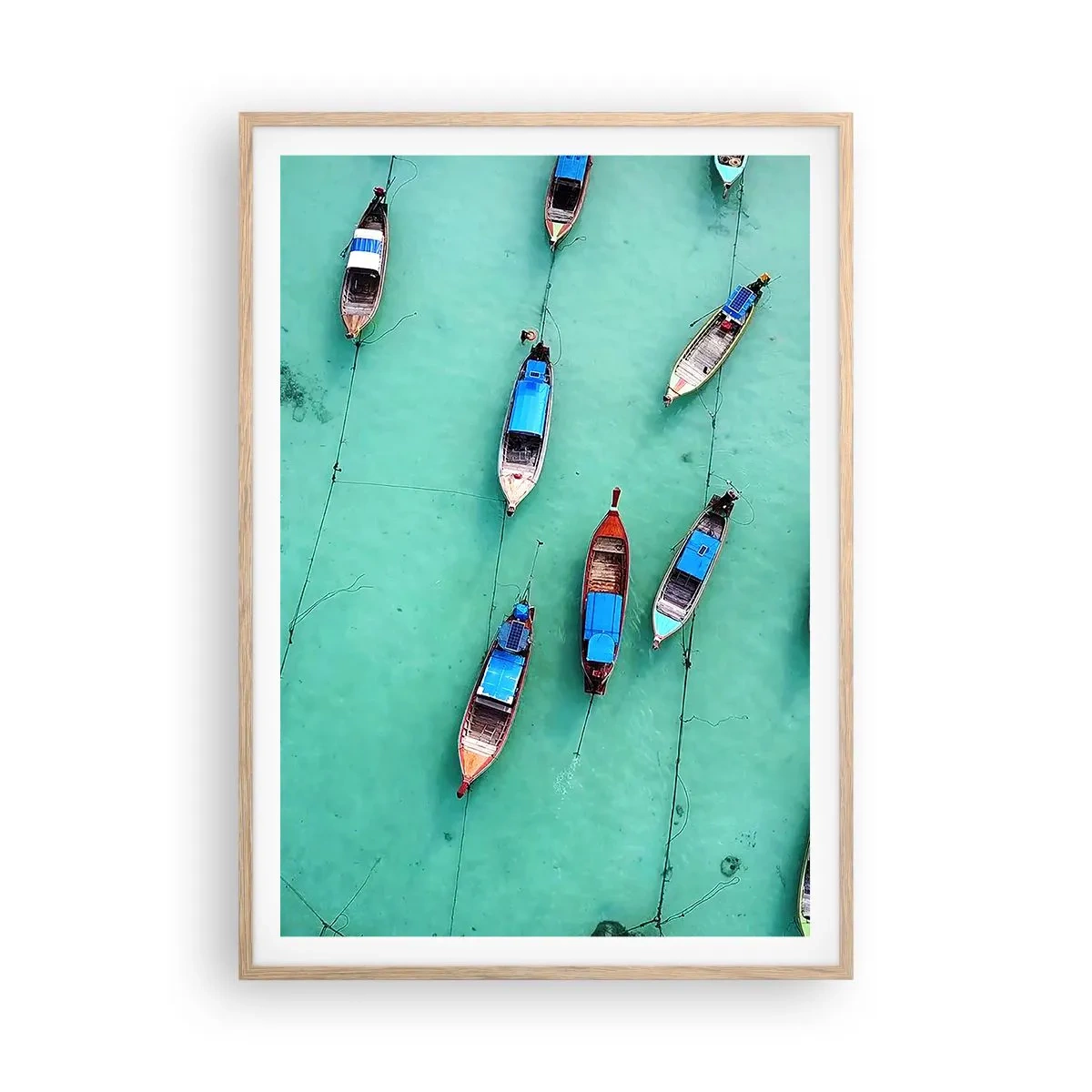 Poster in einem Rahmen aus heller Eiche - In freudiger Erwartung - 70x100 cm