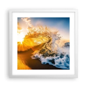 Poster in einem weißen Rahmen - Spaß im Sand - 40x40 cm