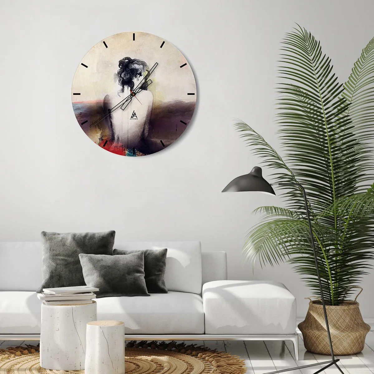 Wanduhr - Glasuhr - Glatte Linien, ovale Formen - 30x30 cm