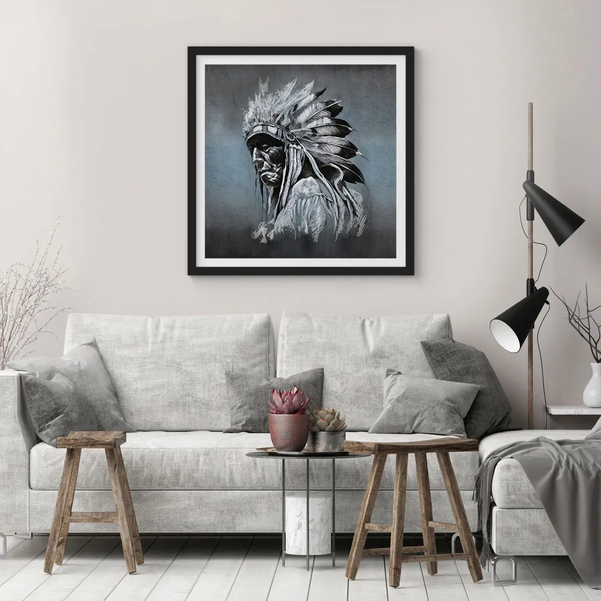 Poster in einem schwarzem Rahmen - Zurück zu den Wurzeln - 60x60 cm