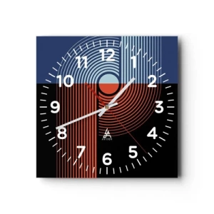 Wanduhr - Glasuhr - In einer geometrischen Umarmung - 30x30 cm
