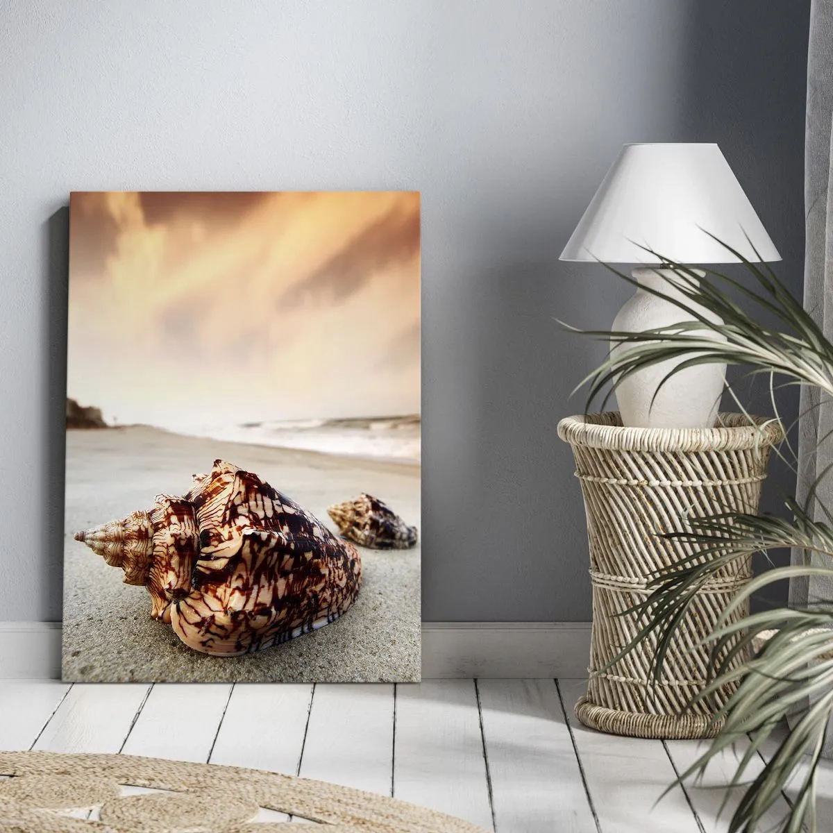 Bild auf Leinwand - Leinwandbild - Ausgestoßene von Wellen - 65x120 cm