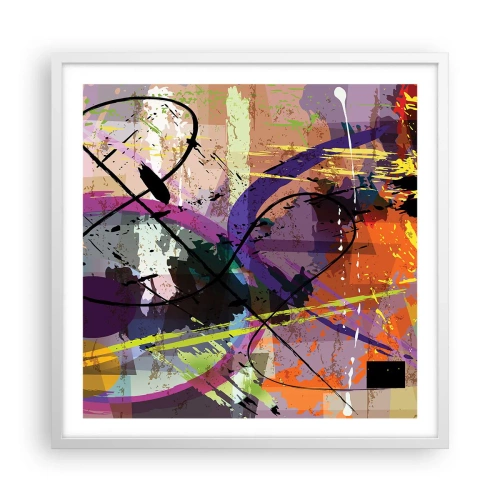 Poster in einem weißen Rahmen - Du kannst geradeaus oder umhergehen - 60x60 cm