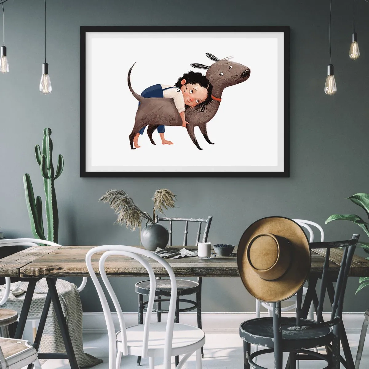 Poster in einem schwarzem Rahmen - Beste Freunde - 40x30 cm