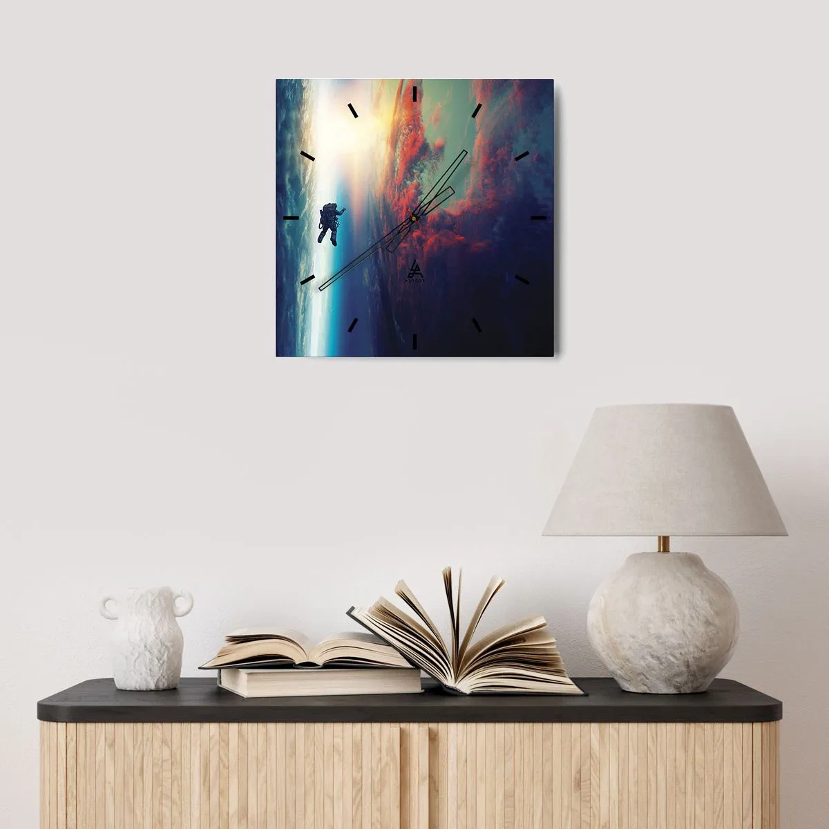 Wanduhr - Glasuhr - Sich dem Universum stellen - 40x40 cm