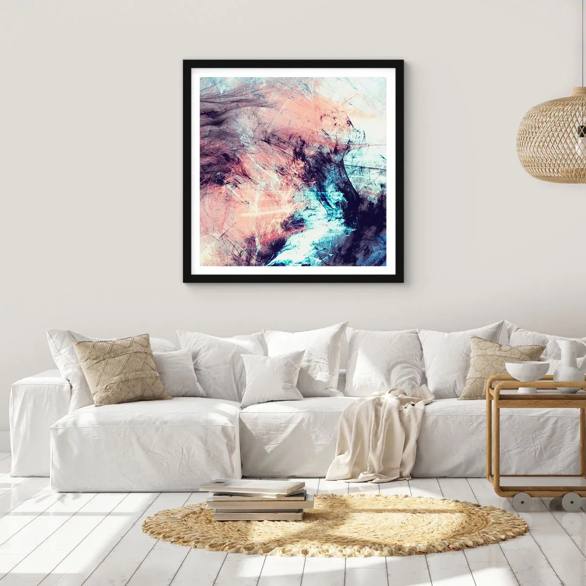Poster in einem schwarzem Rahmen - Fühle den Wind - 30x30 cm