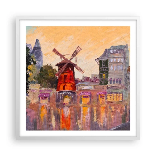 Poster in einem weißen Rahmen - Pariser Ikonen – Moulin Rouge - 60x60 cm