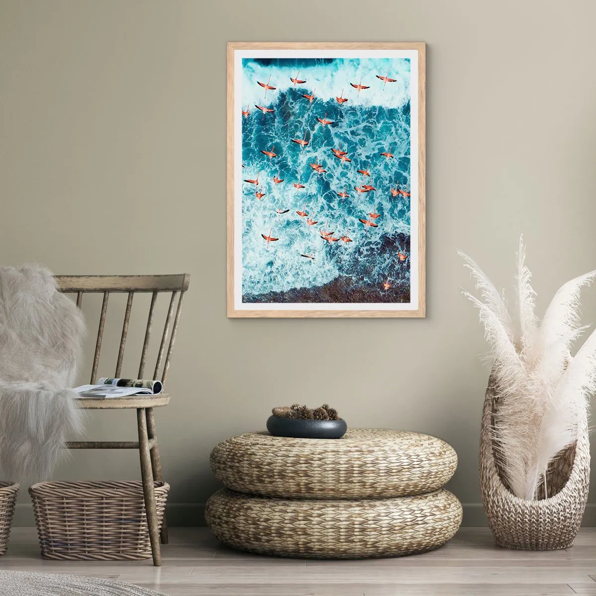 Poster in einem Rahmen aus heller Eiche - Die Küstenparade - 30x40 cm
