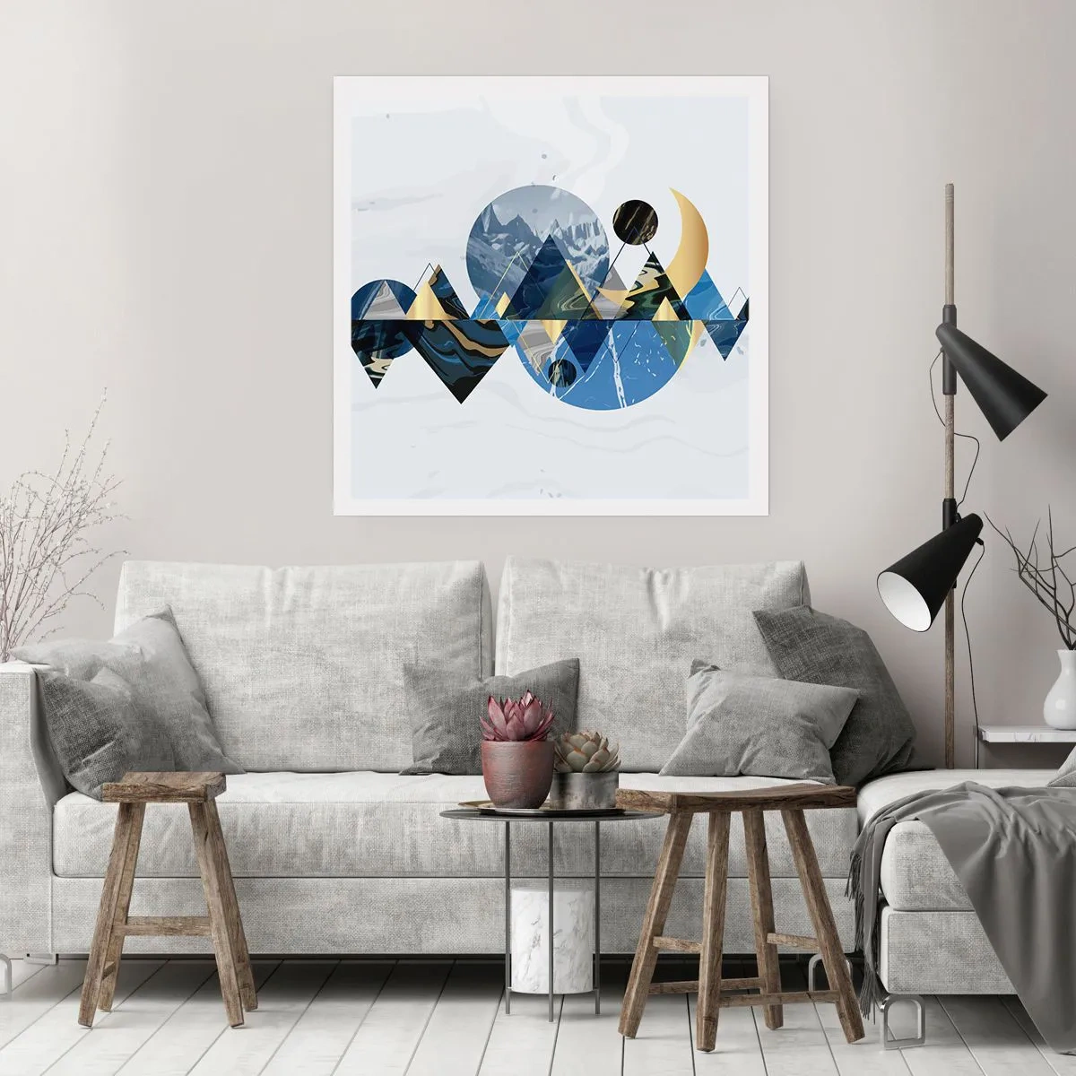 Poster - Geometrische Landschaft - 30x30 cm