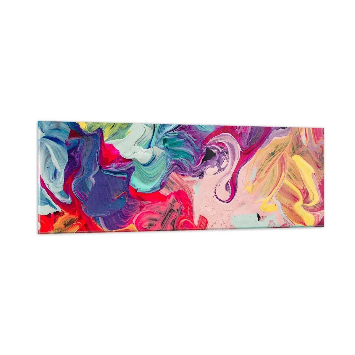 Glasbild - Bild auf glas - Die Geburt der Farben - 90x30 cm