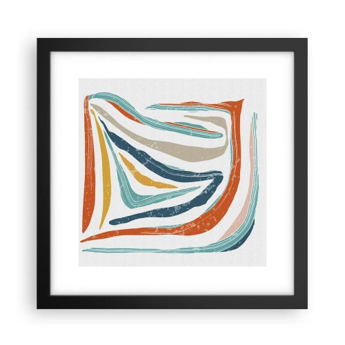 Poster in einem schwarzem Rahmen - Abstraktion mit einem freundlichen Lächeln - 30x30 cm