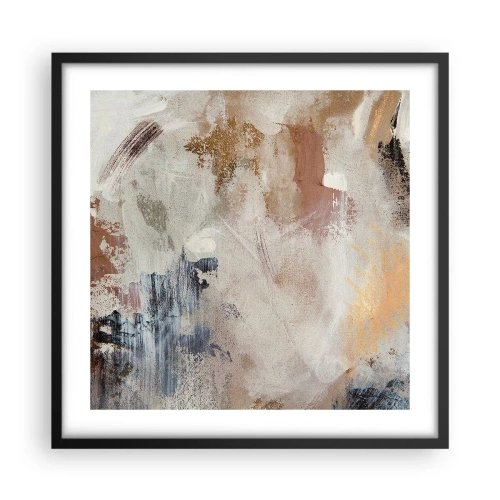 Poster in einem schwarzem Rahmen - Neblige Abstraktion - 50x50 cm