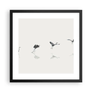 Poster in einem schwarzem Rahmen - Vier einfache Schritte - 40x40 cm