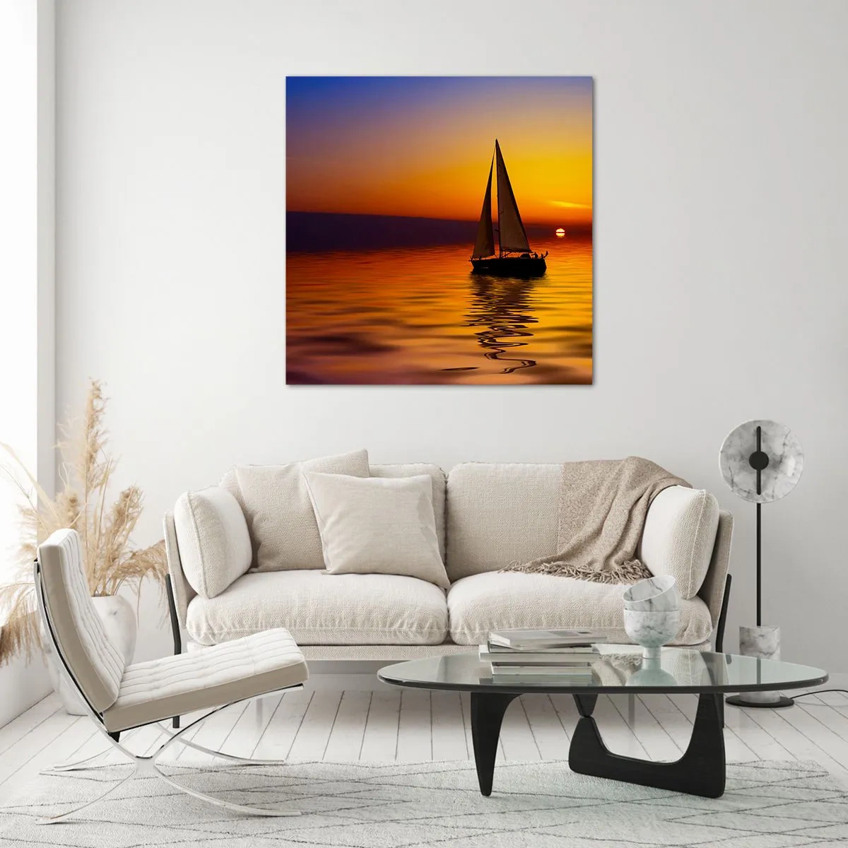 Glasbild - Bild auf glas - Wie ruhig es hier in der Abenddämmerung ist... - 70x70 cm