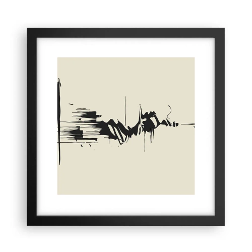 Poster in einem schwarzem Rahmen - Hastige Abstraktion - 30x30 cm