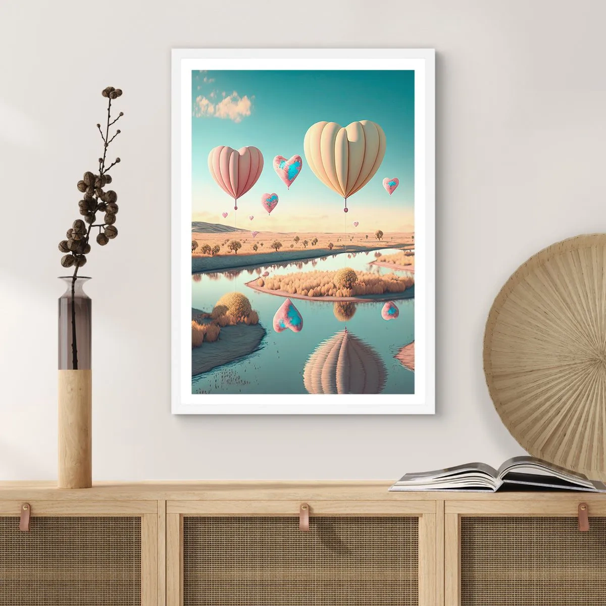 Poster in einem weißen Rahmen - Dank Liebe steigt man auf - 70x100 cm