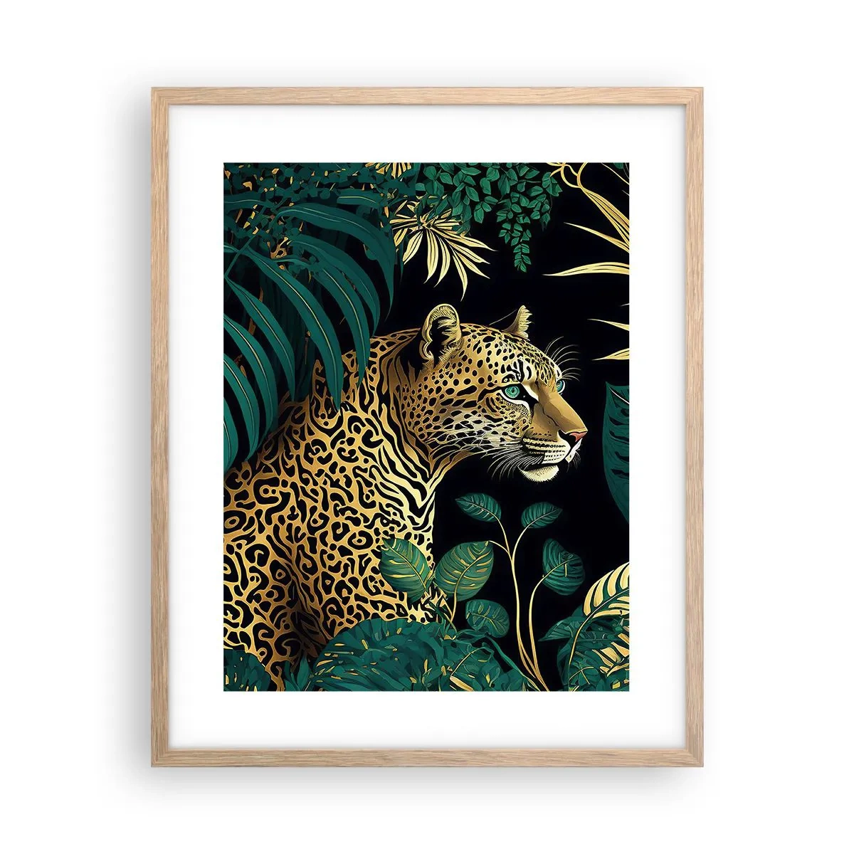 Poster in einem Rahmen aus heller Eiche - Gastgeber im Dschungel - 40x50 cm