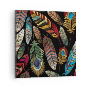 Bild auf Leinwand - Leinwandbild - Der Vogelkarneval - 60x60 cm