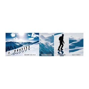 Fototapeten Muster Premium Canvas - Das Team der Eroberer - Bergwanderung, Landschaft, Alpen - 100x30 cm