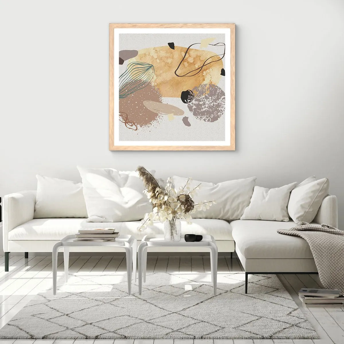 Poster in einem Rahmen aus heller Eiche - Angewandte Plumkologie - 50x50 cm