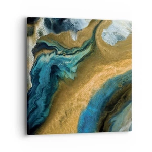Bild auf Leinwand - Leinwandbild - Blau - Gelb - gegenseitige Beeinflussung - 40x40 cm
