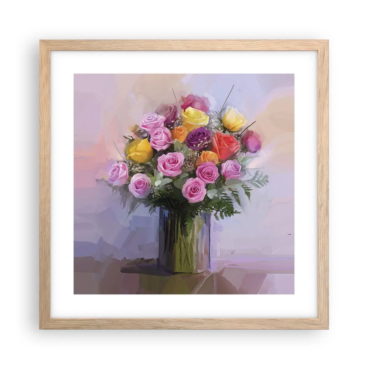 Poster in einem Rahmen aus heller Eiche - Festgehaltene Schönheit - 40x40 cm