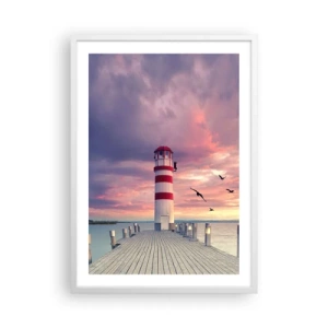 Poster in einem weißen Rahmen - Es ist Zeit zum Hafen zu gehen - 50x70 cm