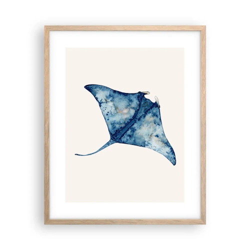 Poster in einem Rahmen aus heller Eiche - Leben im Blau - 40x50 cm