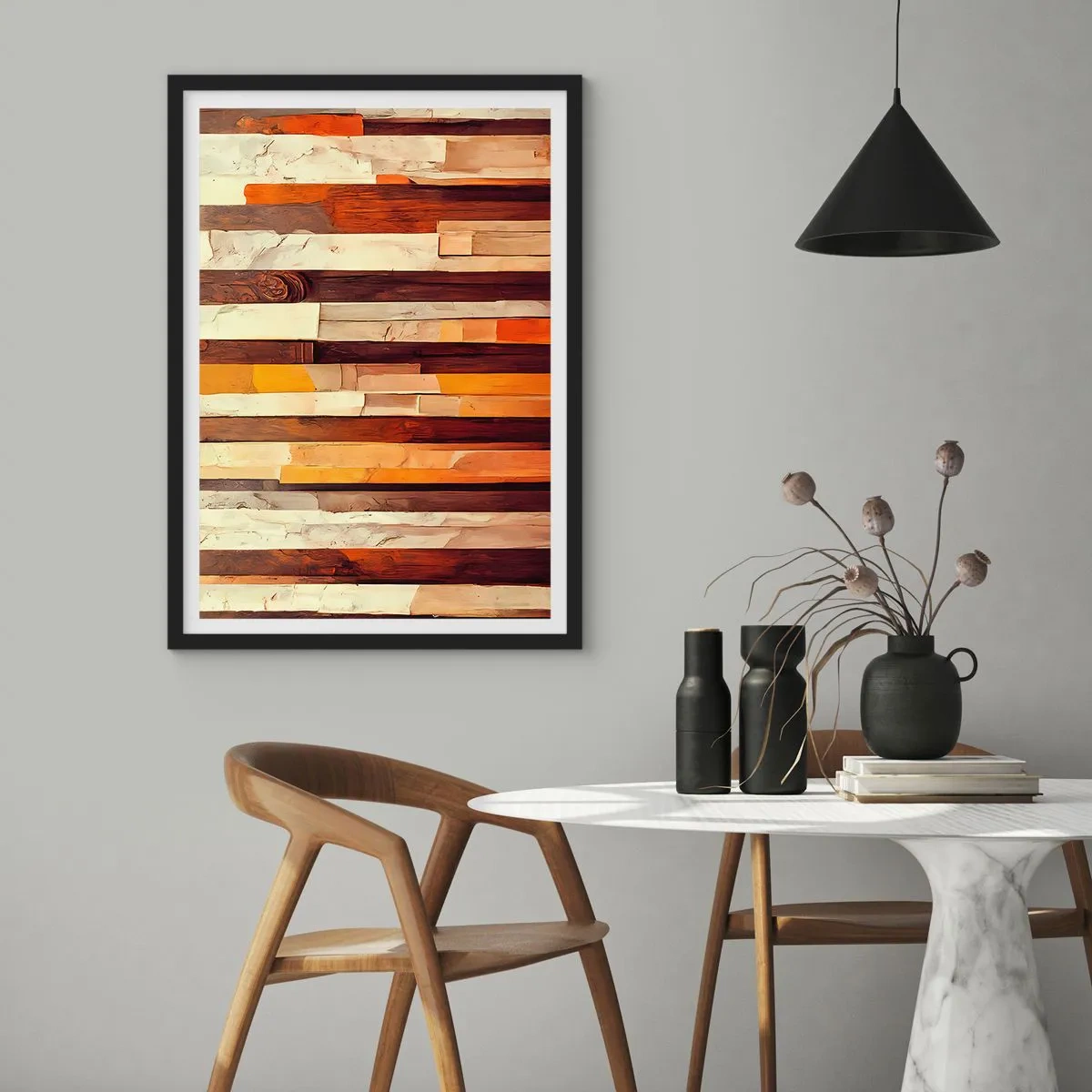 Poster in einem schwarzem Rahmen - Hymne der Waldbäume - 40x50 cm