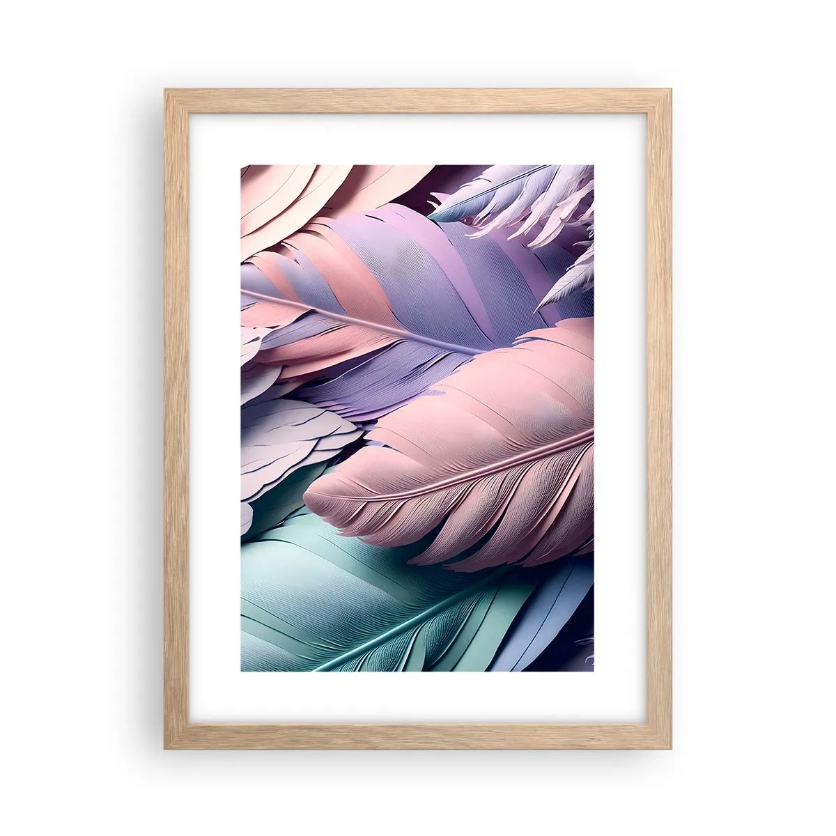 Poster in einem Rahmen aus heller Eiche - Vogel-Chic - 30x40 cm