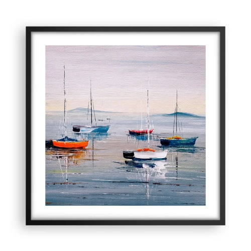 Poster in einem schwarzem Rahmen - Wohlverdiente Ruhe - 50x50 cm