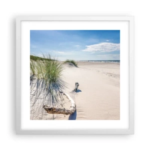 Poster in einem weißen Rahmen - Der schönste Strand? Ostsee-Strand - 40x40 cm